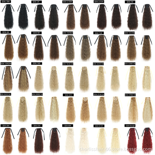 Wholesale Messy Curly Wrap Around Hair Piece Ponytail 100g Natural Wavy Curly Clip In Synthetic Hair Ponytails Extensions